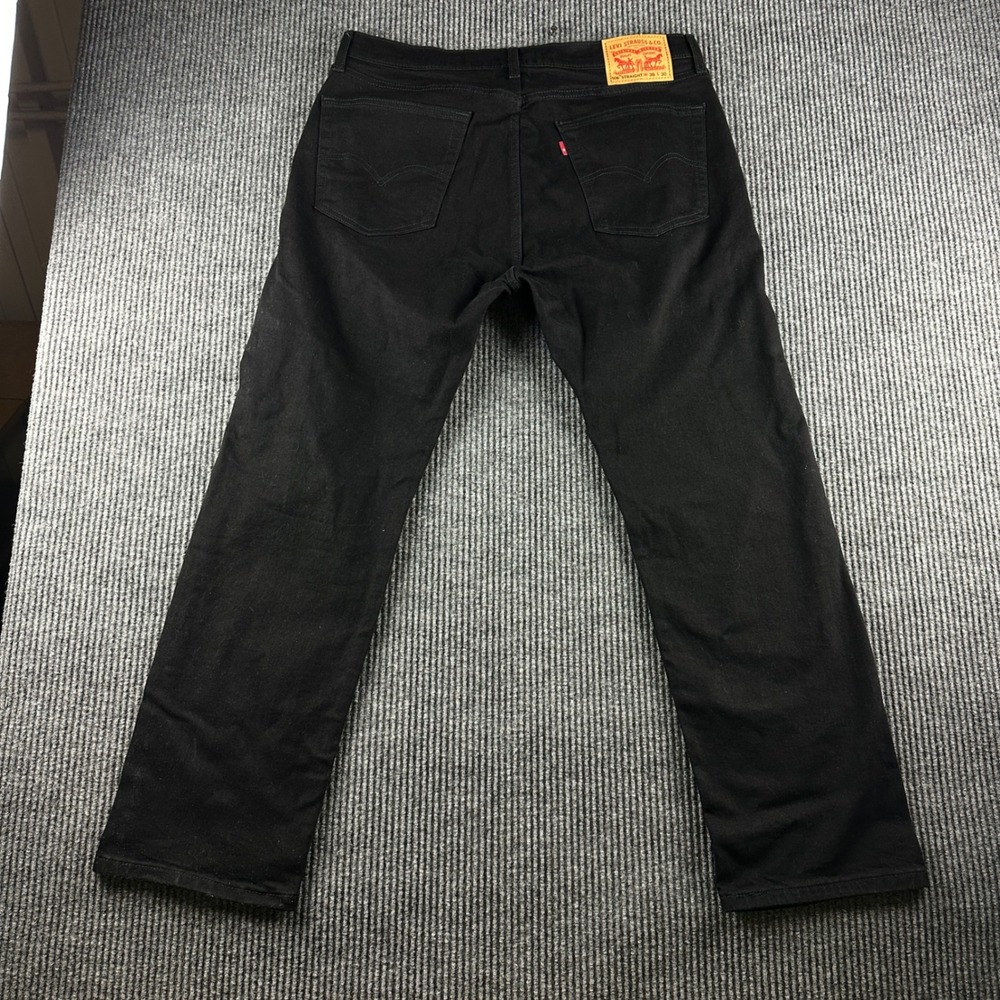 Levis 506 Straight Leg Jeans Mens 36x30 Black Denim Stretch Pants 5110782